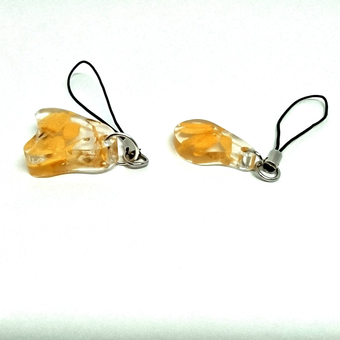 Orange Flower Petal Resin Abstract Adornment Set