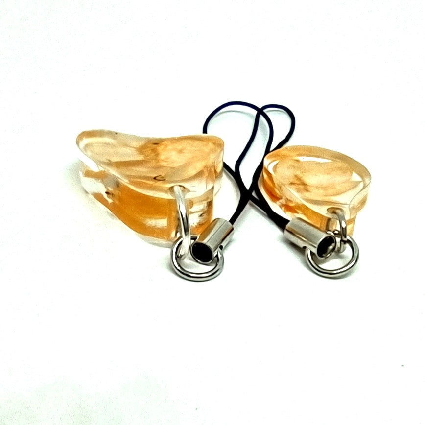 Orange Flower Petal Resin Abstract Adornment Set