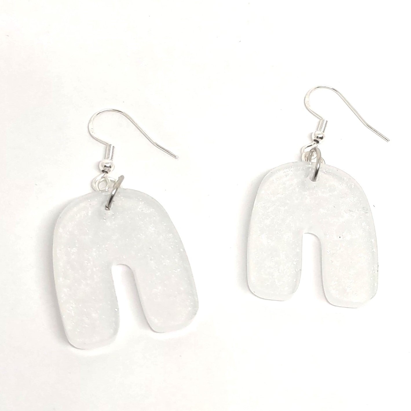 Shimmering Hand Poured Resin Epoxy Arch Earrings