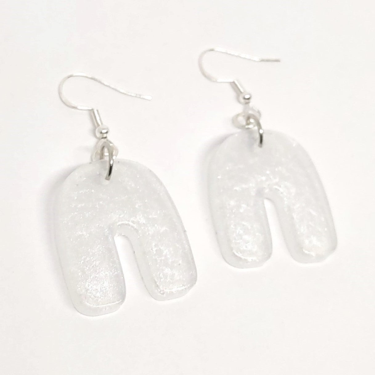 Shimmering Hand Poured Resin Epoxy Arch Earrings