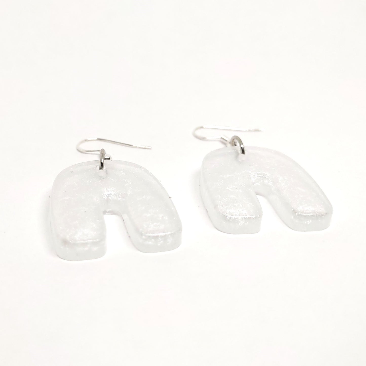 Shimmering Hand Poured Resin Epoxy Arch Earrings