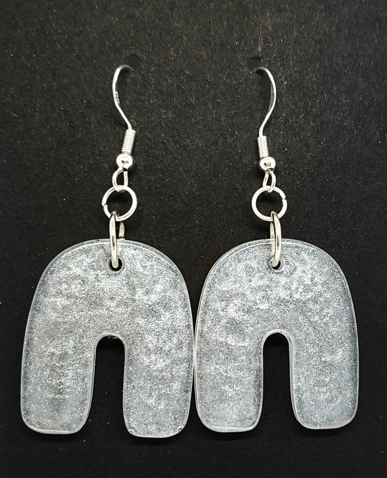 Shimmering Hand Poured Resin Epoxy Arch Earrings