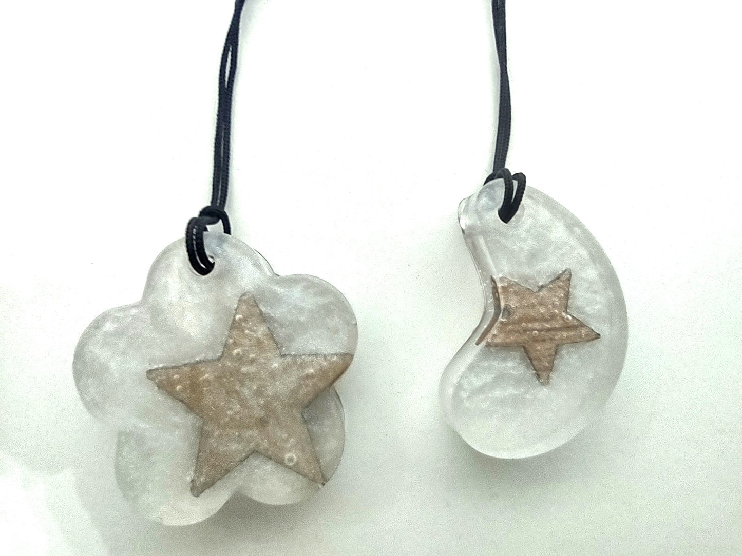 Wood Star Resin Abstract Adornment Set