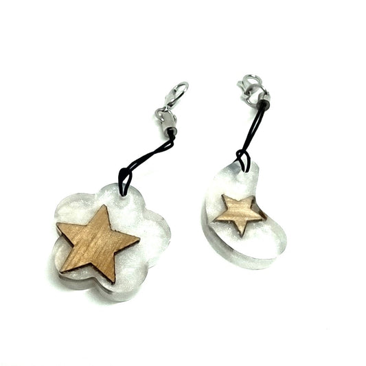 Wood Star Resin Abstract Adornment Set