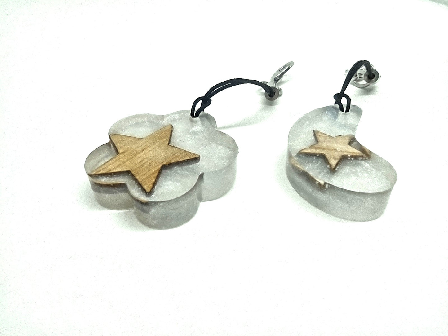 Wood Star Resin Abstract Adornment Set