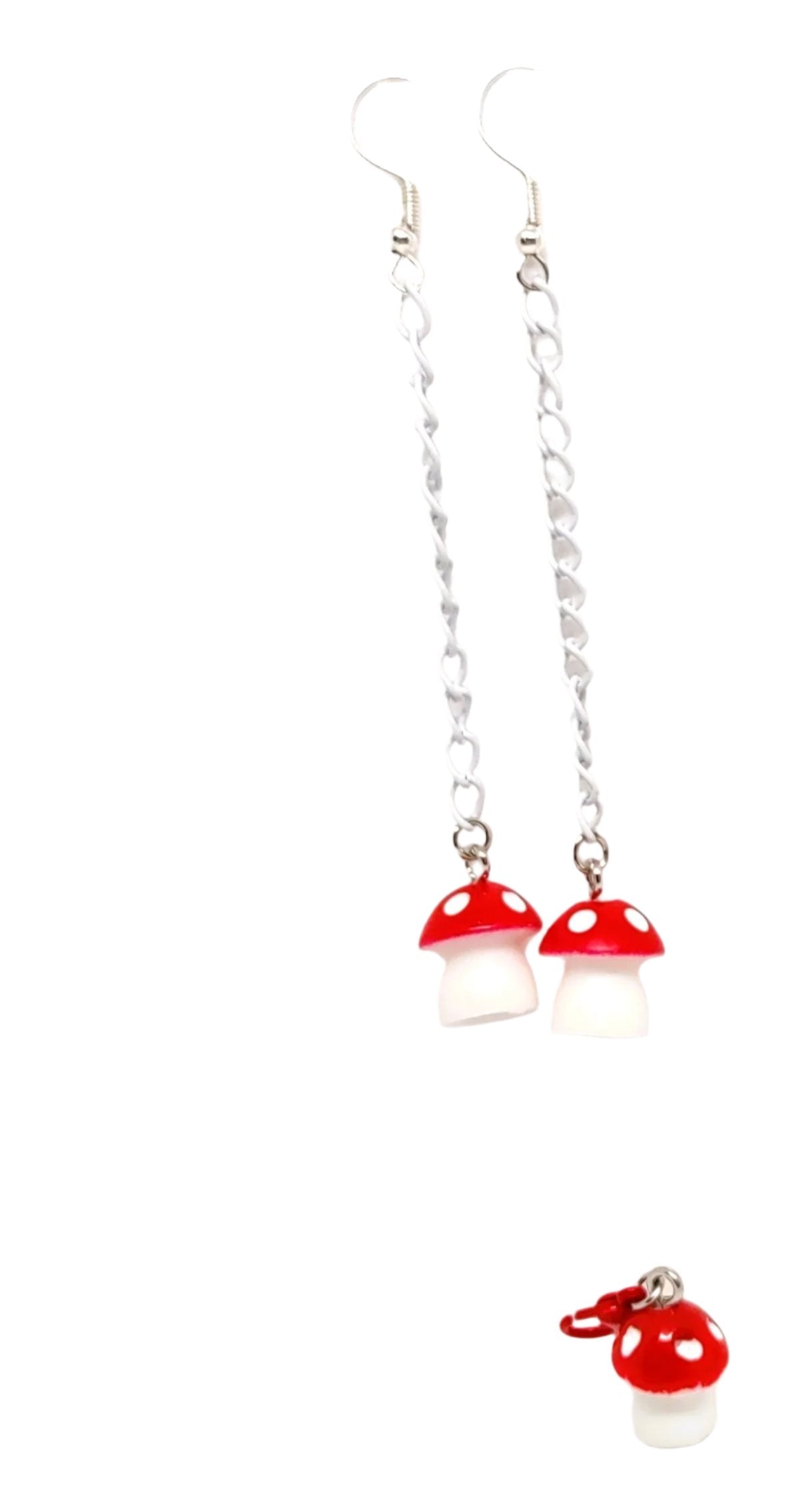 Mushroom Chain Earrings & Adornment Set Red