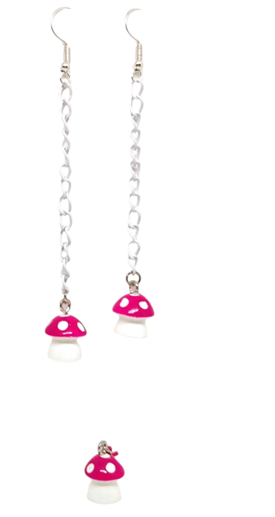 Mushroom Chain Earrings & Adornment Set Pink