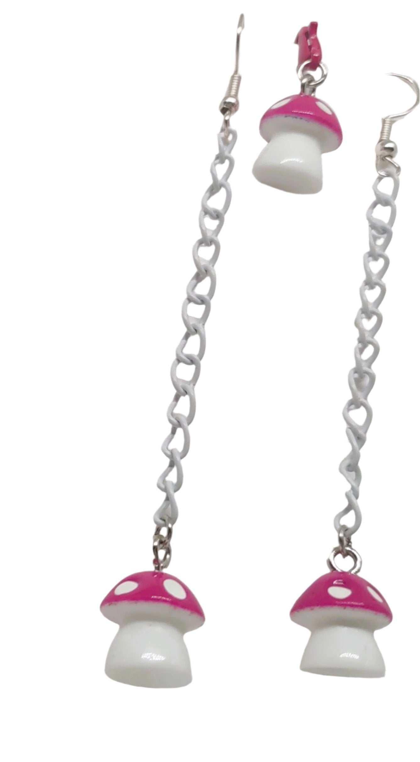 Mushroom Chain Earrings & Adornment Set Pink