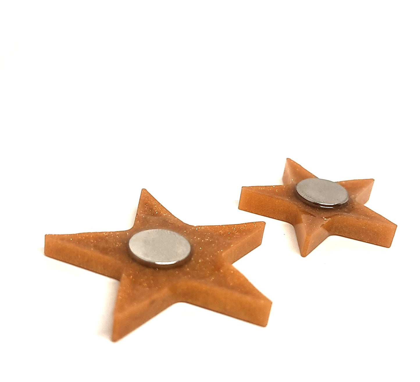 Star Resin Magnet Set Glittering Dark Gold