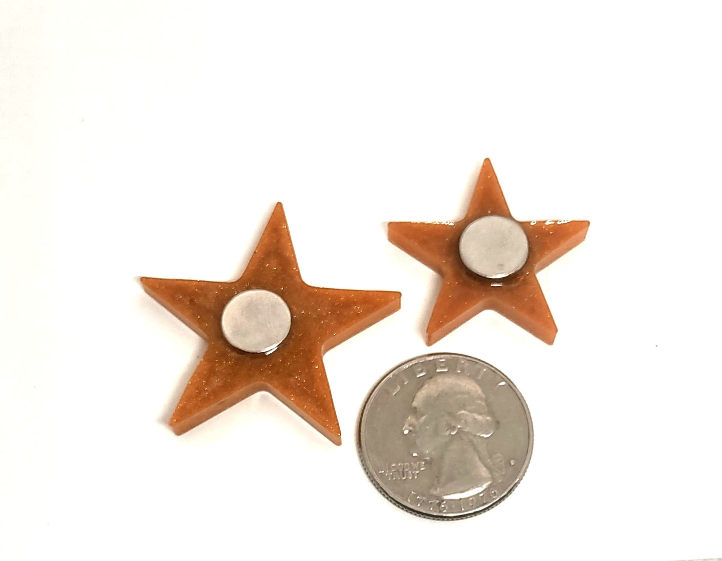 Star Resin Magnet Set Glittering Dark Gold