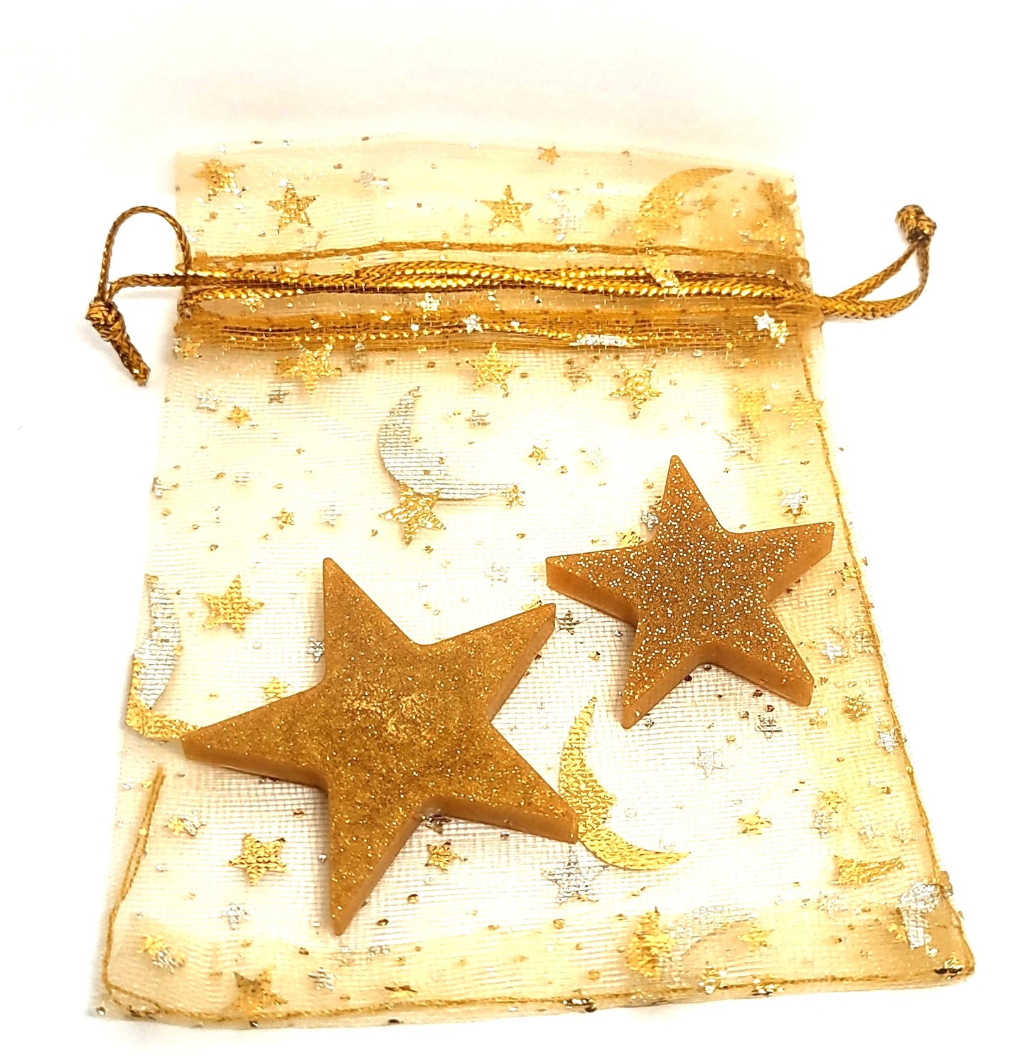 Star Resin Magnet Set Glittering Dark Gold