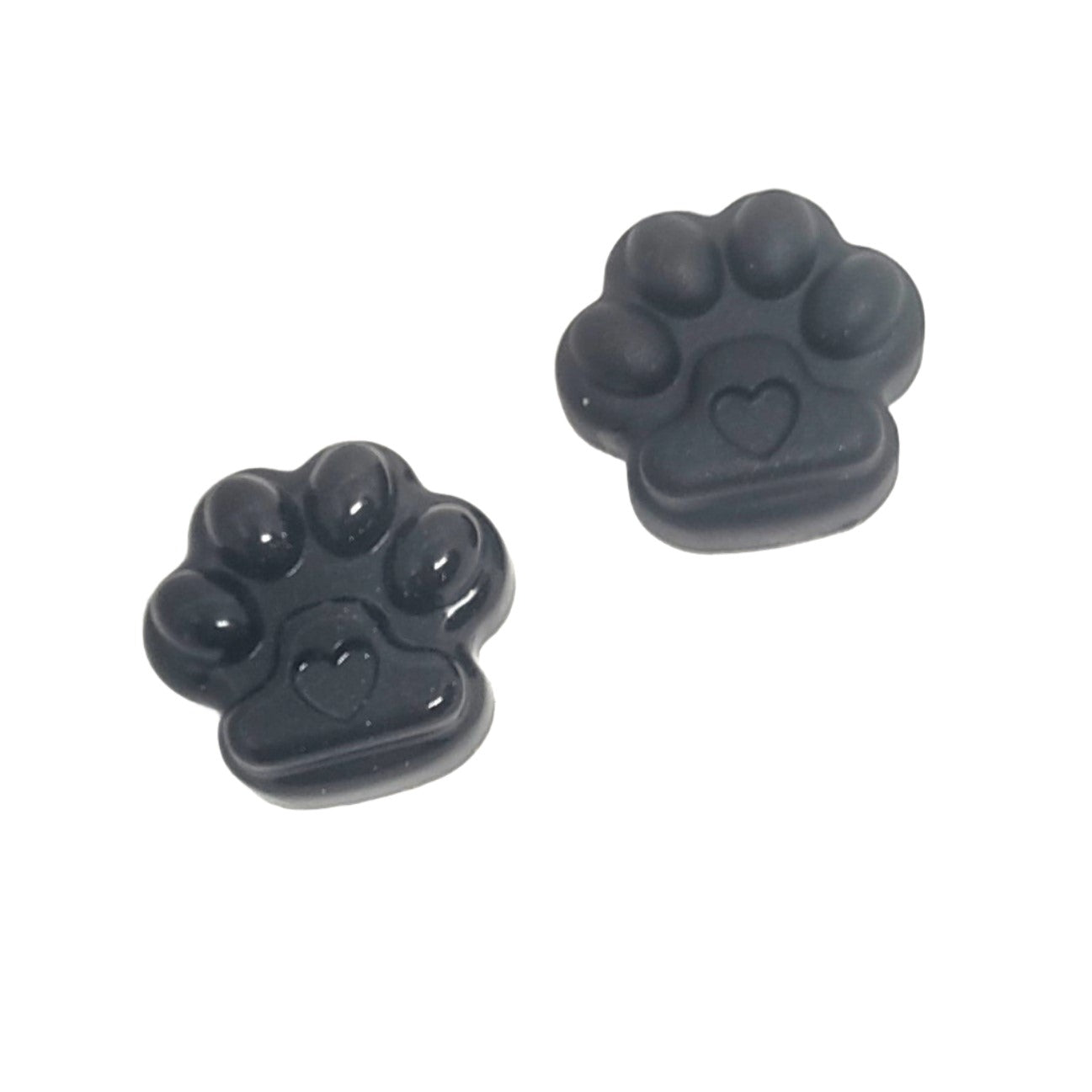 Paw Print with Heart Resin Magnet Set Shiny & Matte Black