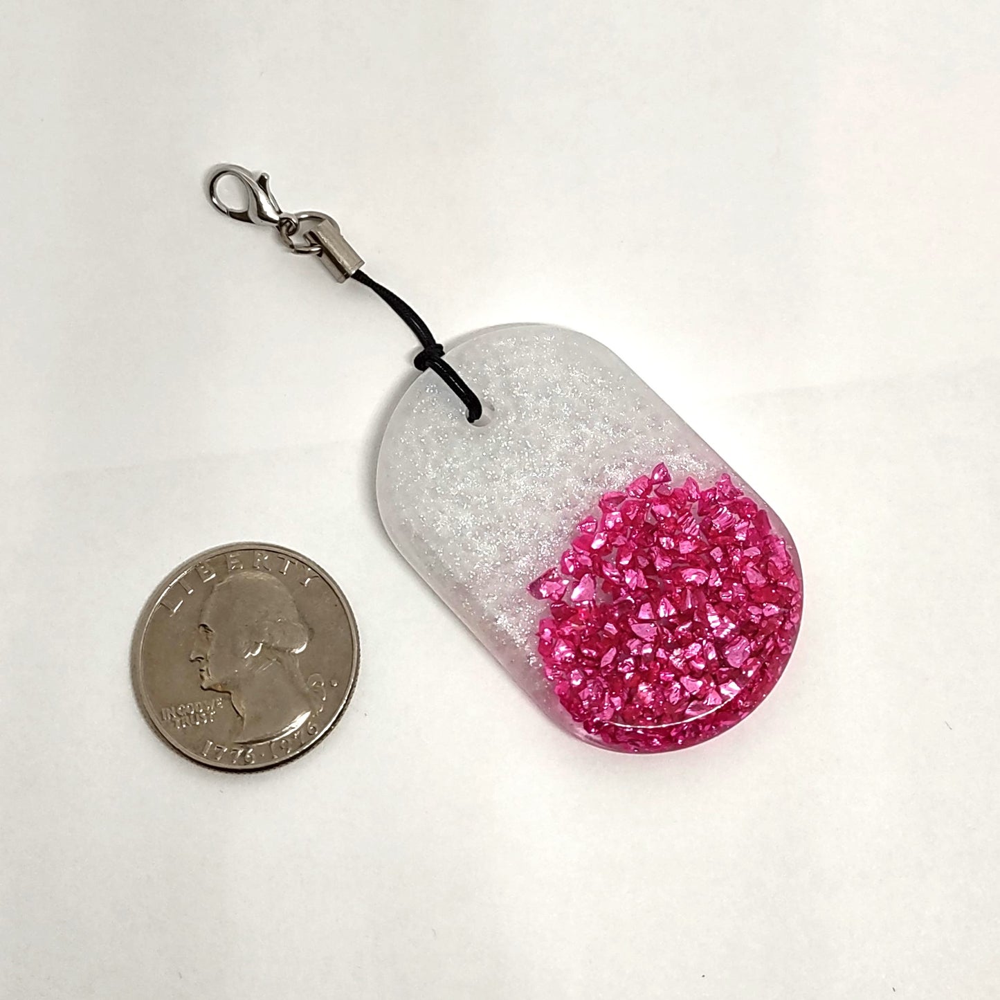 Pink Stone Chips Encased in Resin Adornment