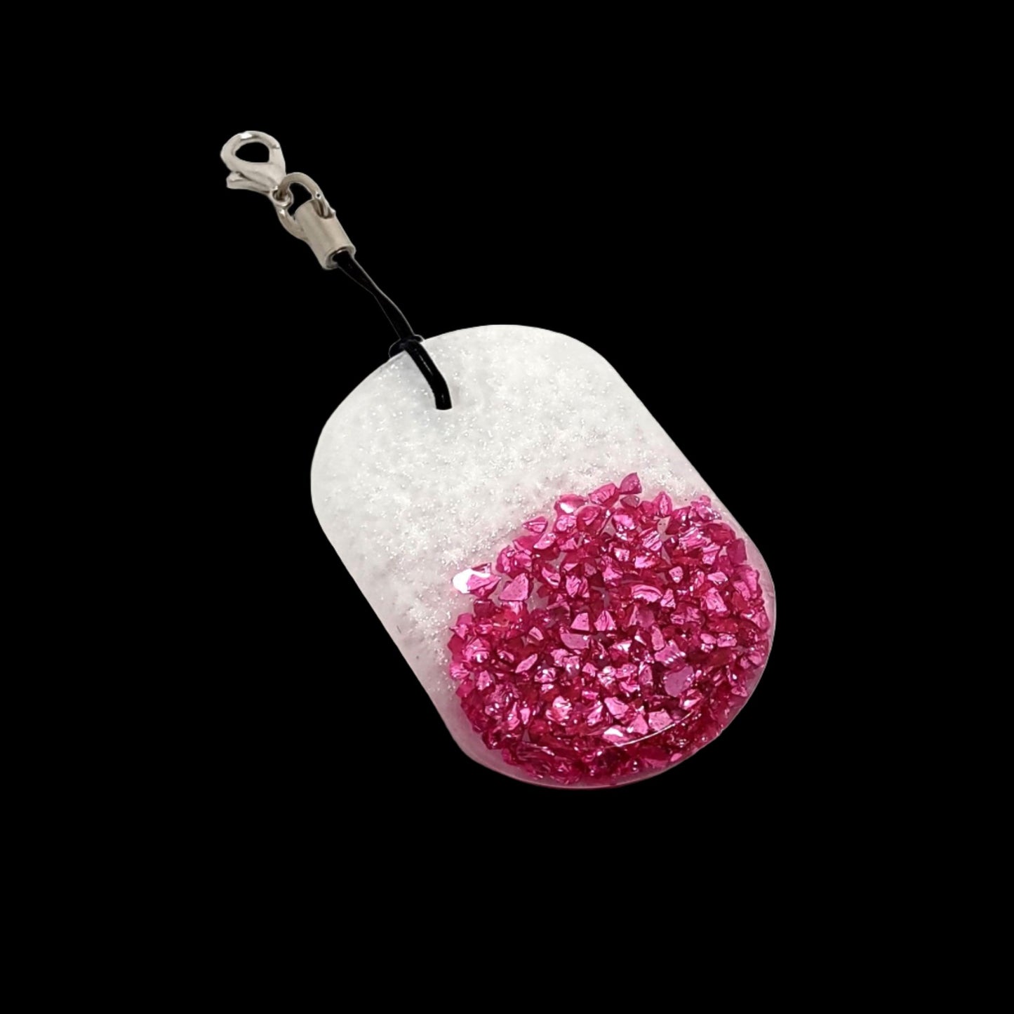 Pink Stone Chips Encased in Resin Adornment