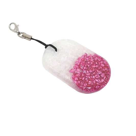 Pink Stone Chips Encased in Resin Adornment