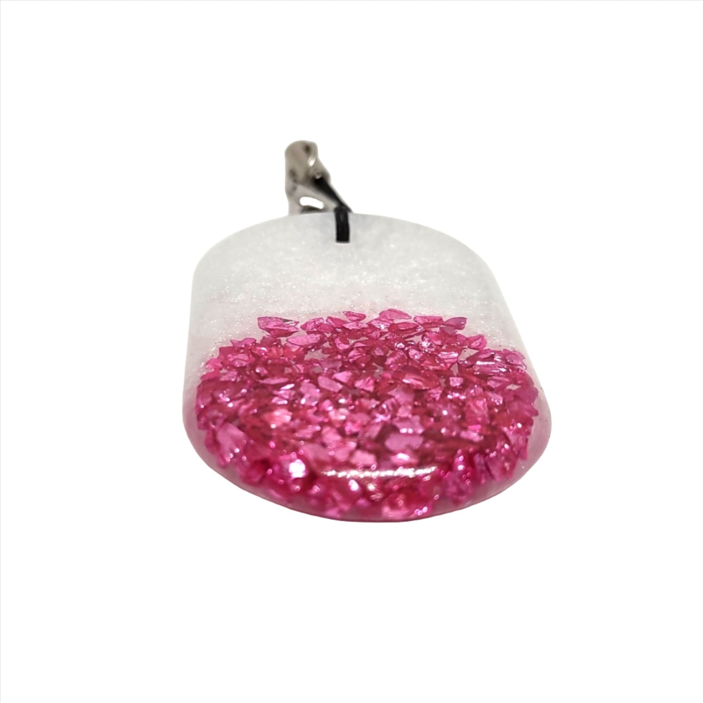 Pink Stone Chips Encased in Resin Adornment