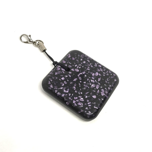 Purple Stones Encased in Resin Square Adornment