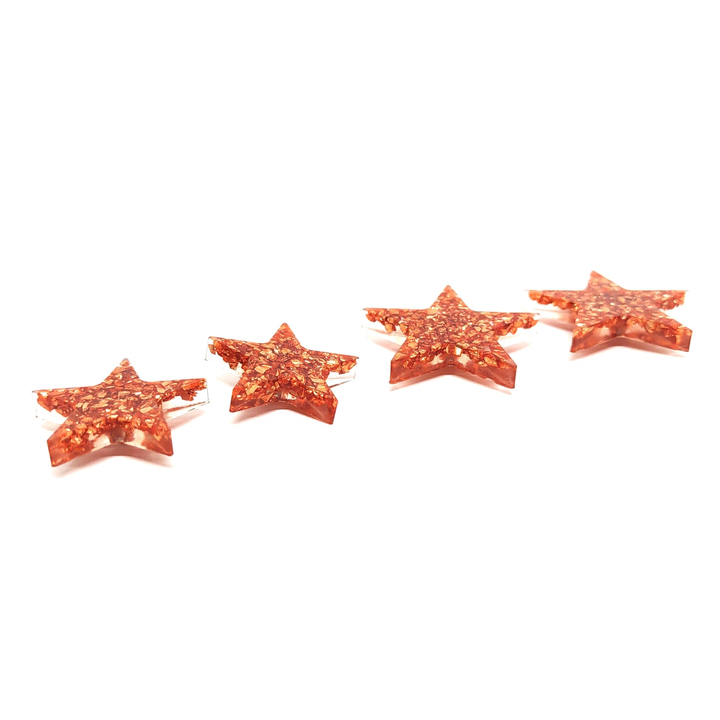 Star Resin Magnet Set Copper Stones Encased Resin