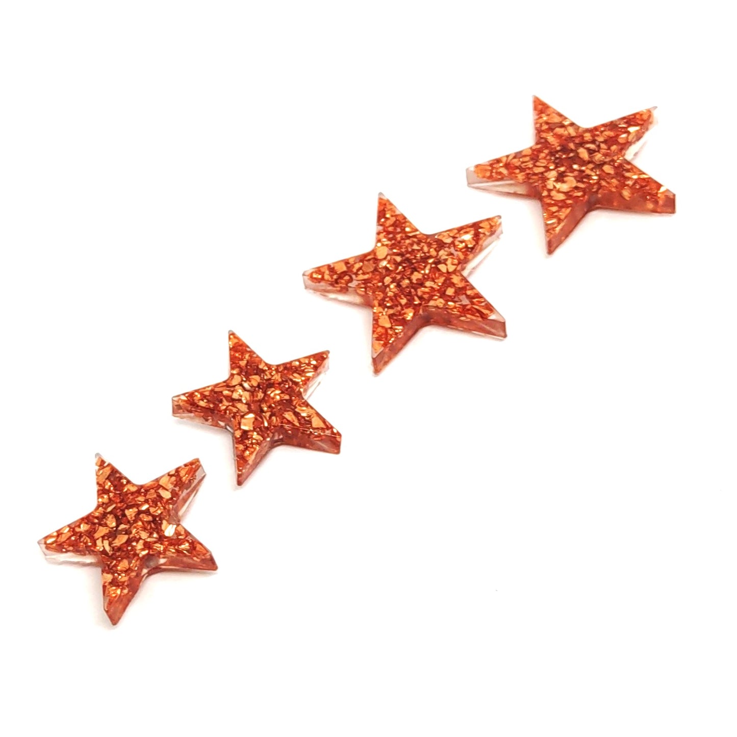 Star Resin Magnet Set Copper Stones Encased Resin