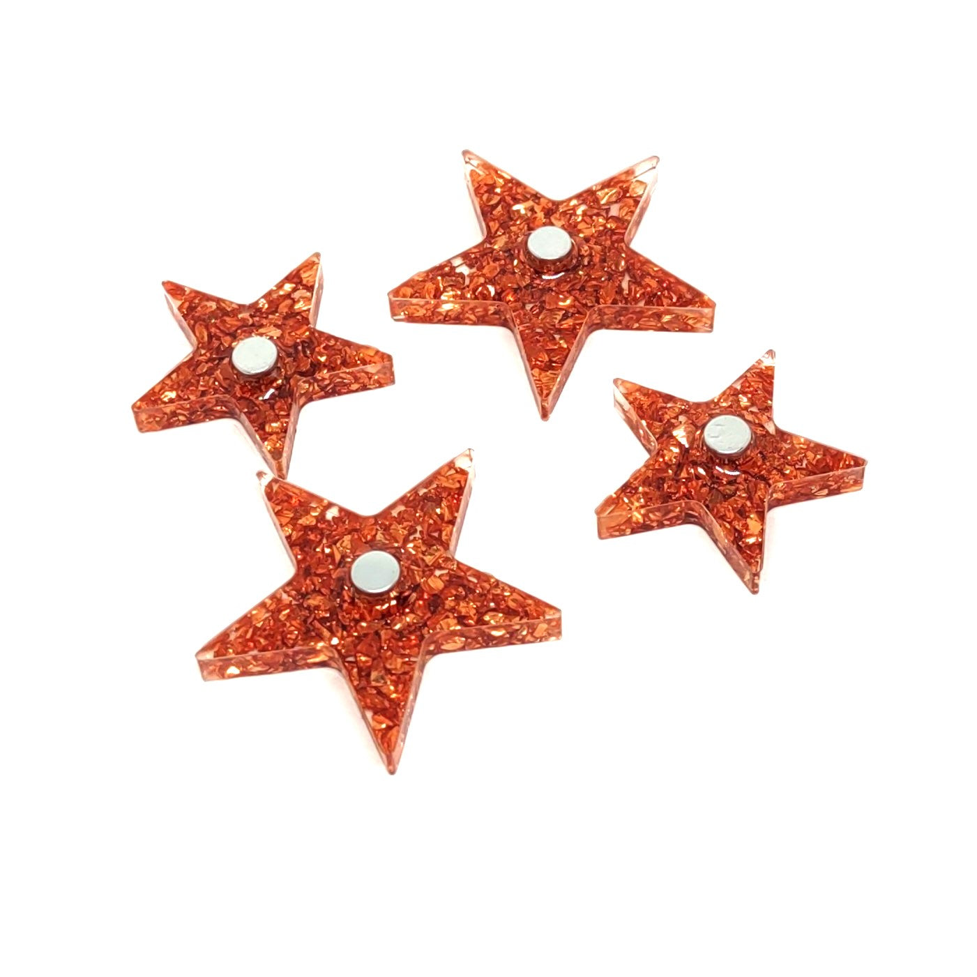 Star Resin Magnet Set Copper Stones Encased Resin