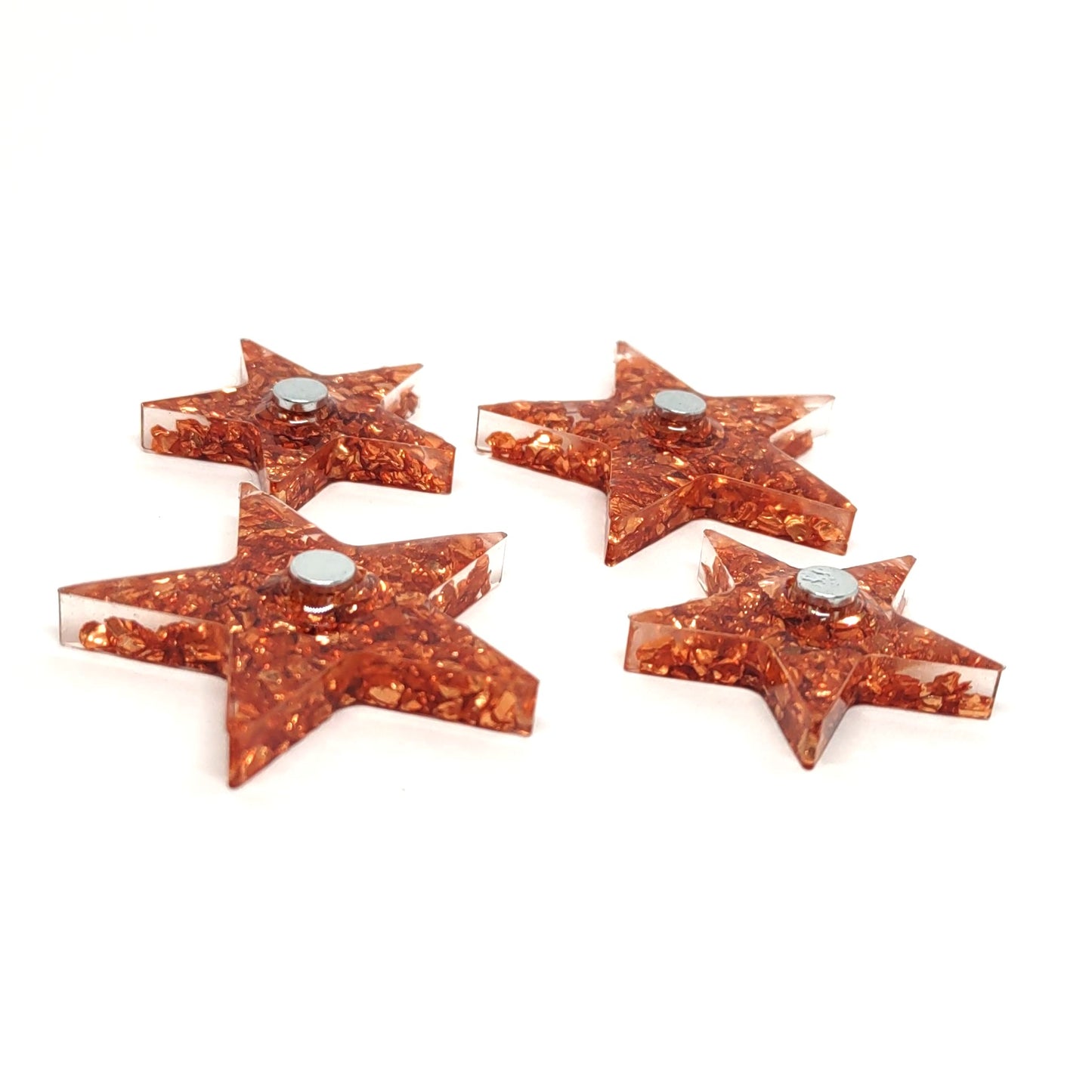 Star Resin Magnet Set Copper Stones Encased Resin