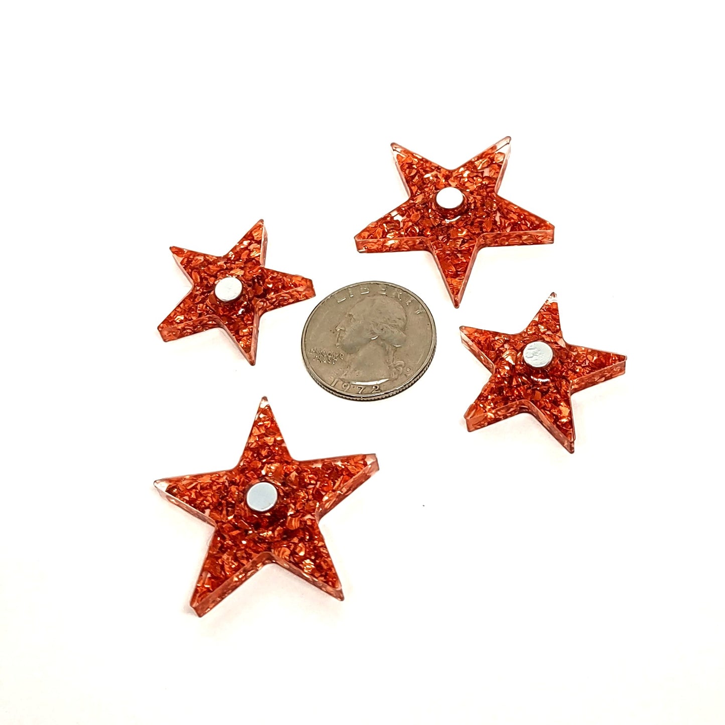 Star Resin Magnet Set Copper Stones Encased Resin