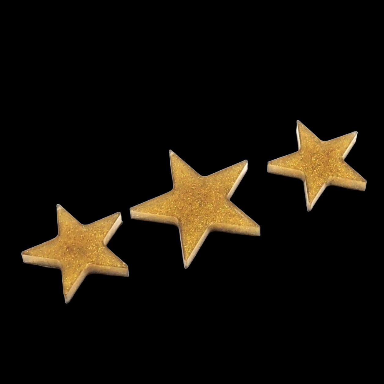 Star Resin Magnet Set Dark Gold Black Back