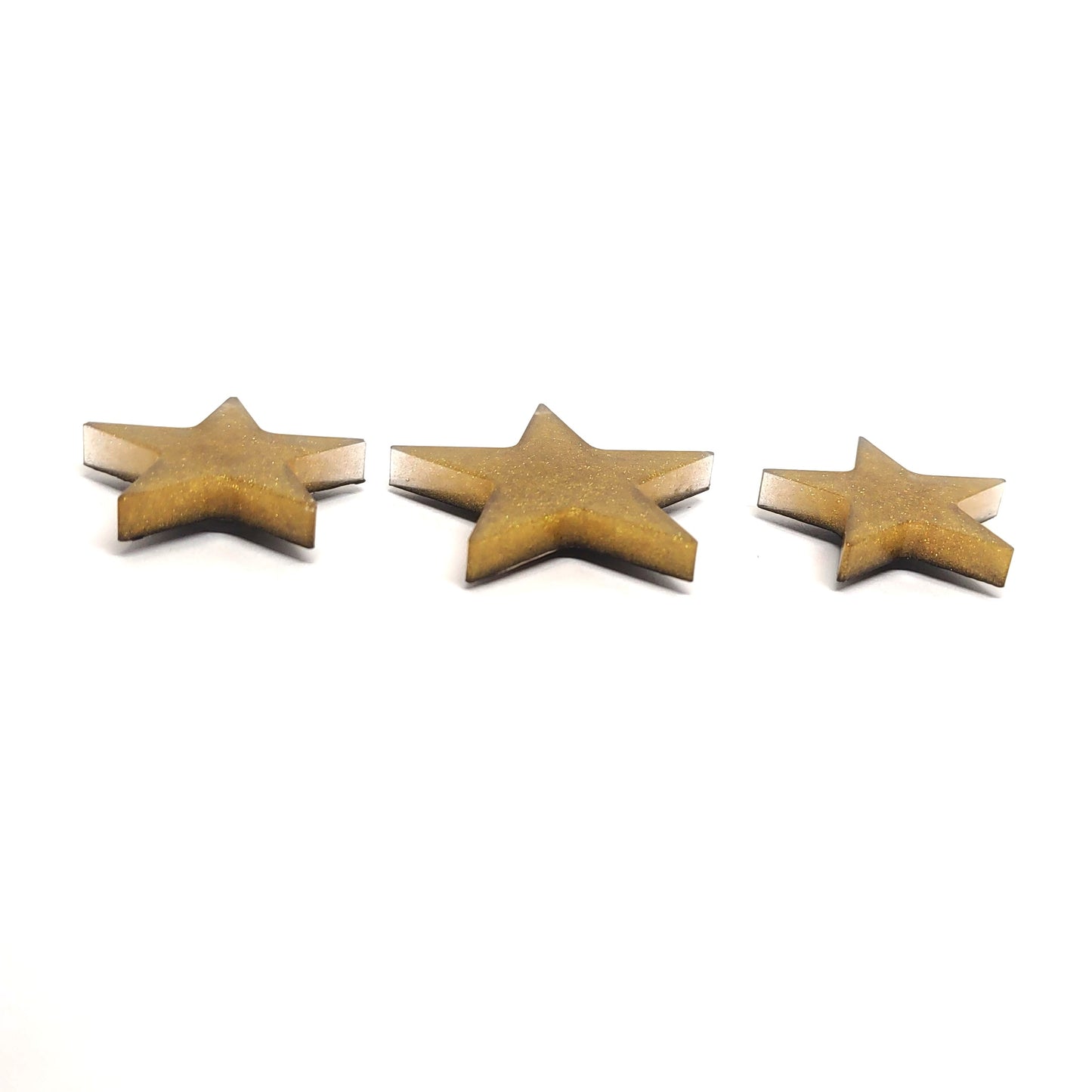 Star Resin Magnet Set Dark Gold Black Back