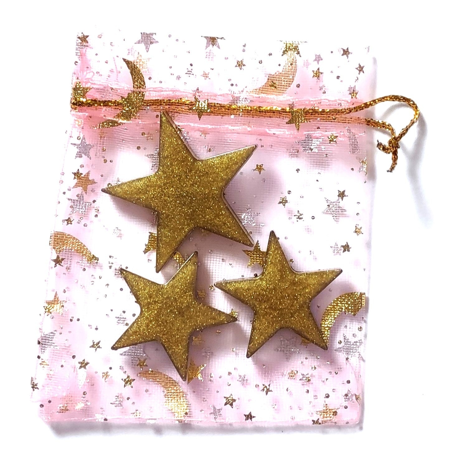 Star Resin Magnet Set Dark Gold Black Back