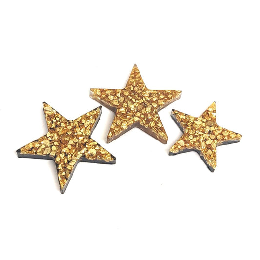 Star Resin Magnet Set Golden Rocks