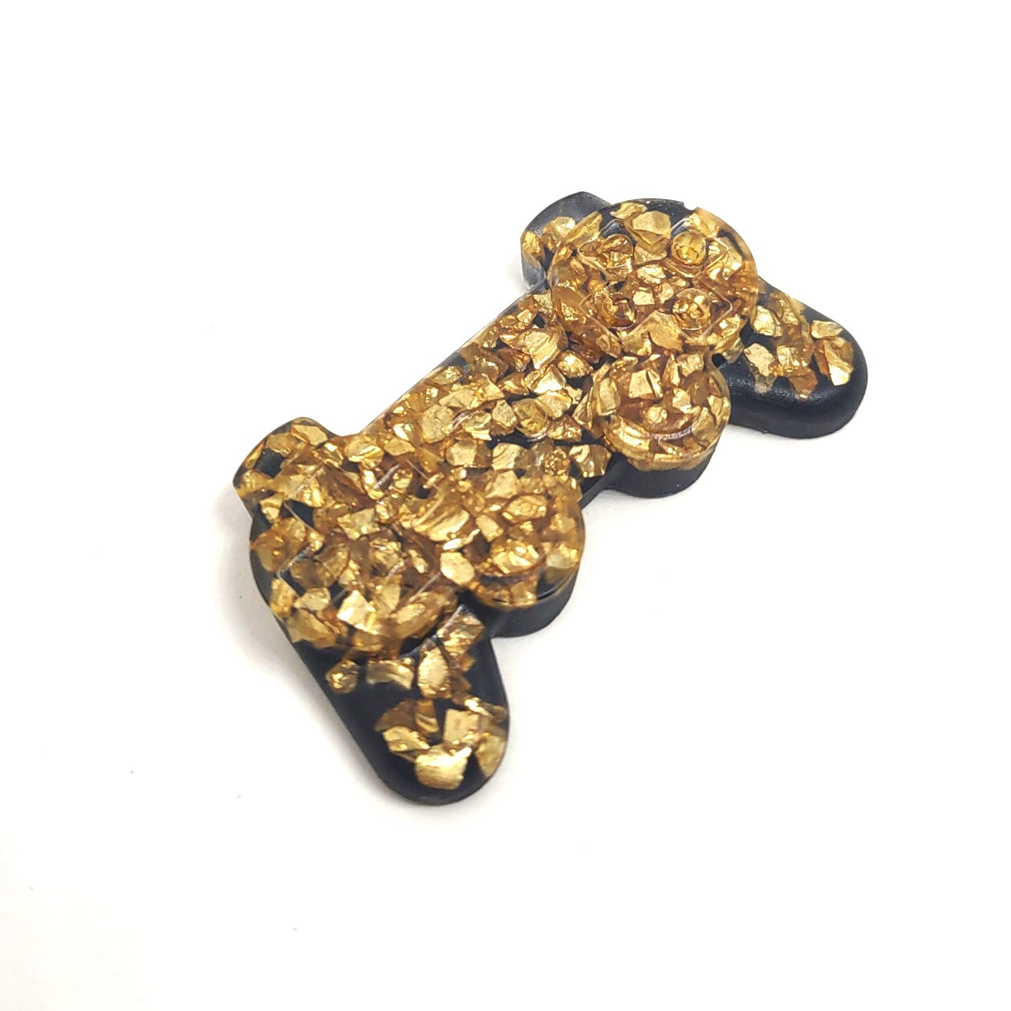 Game Controller Magnet Golden Rocks Encased in Resin