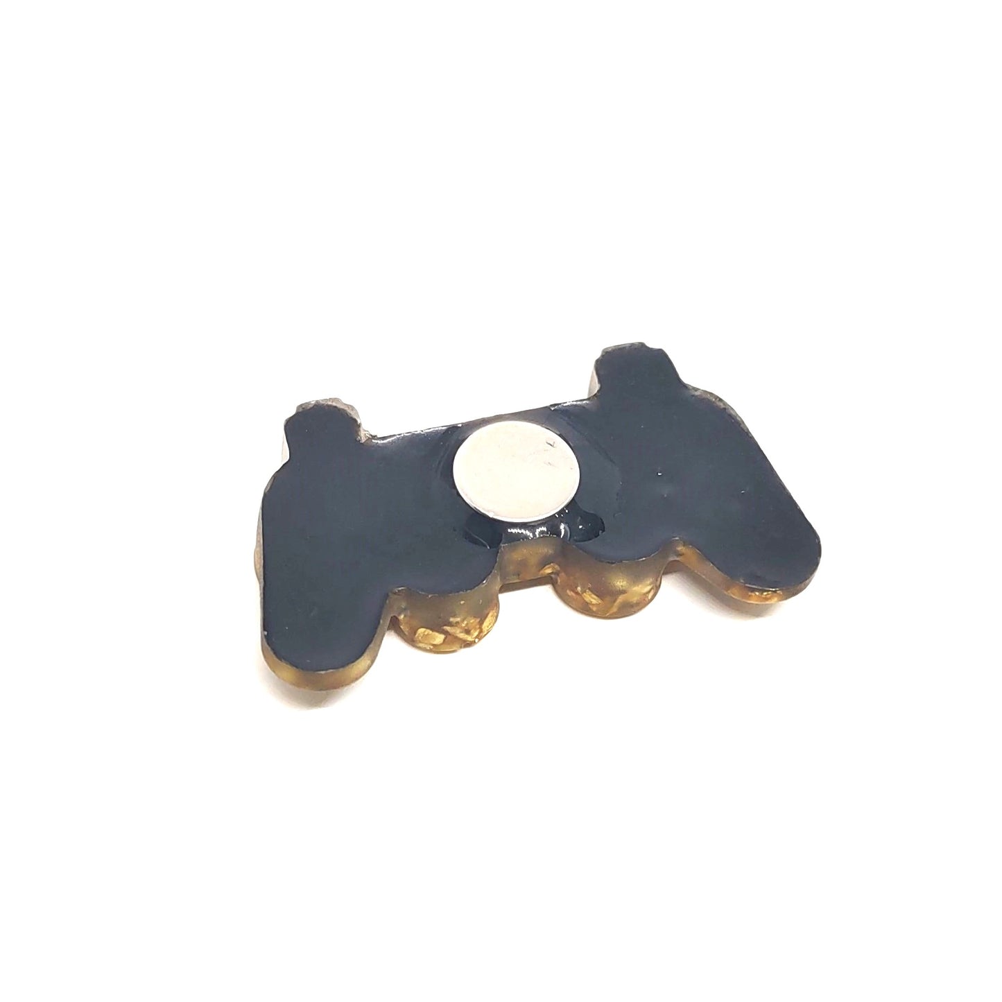 Game Controller Magnet Golden Rocks Encased in Resin