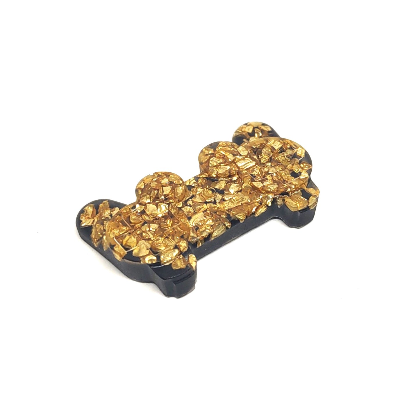 Game Controller Magnet Golden Rocks Encased in Resin