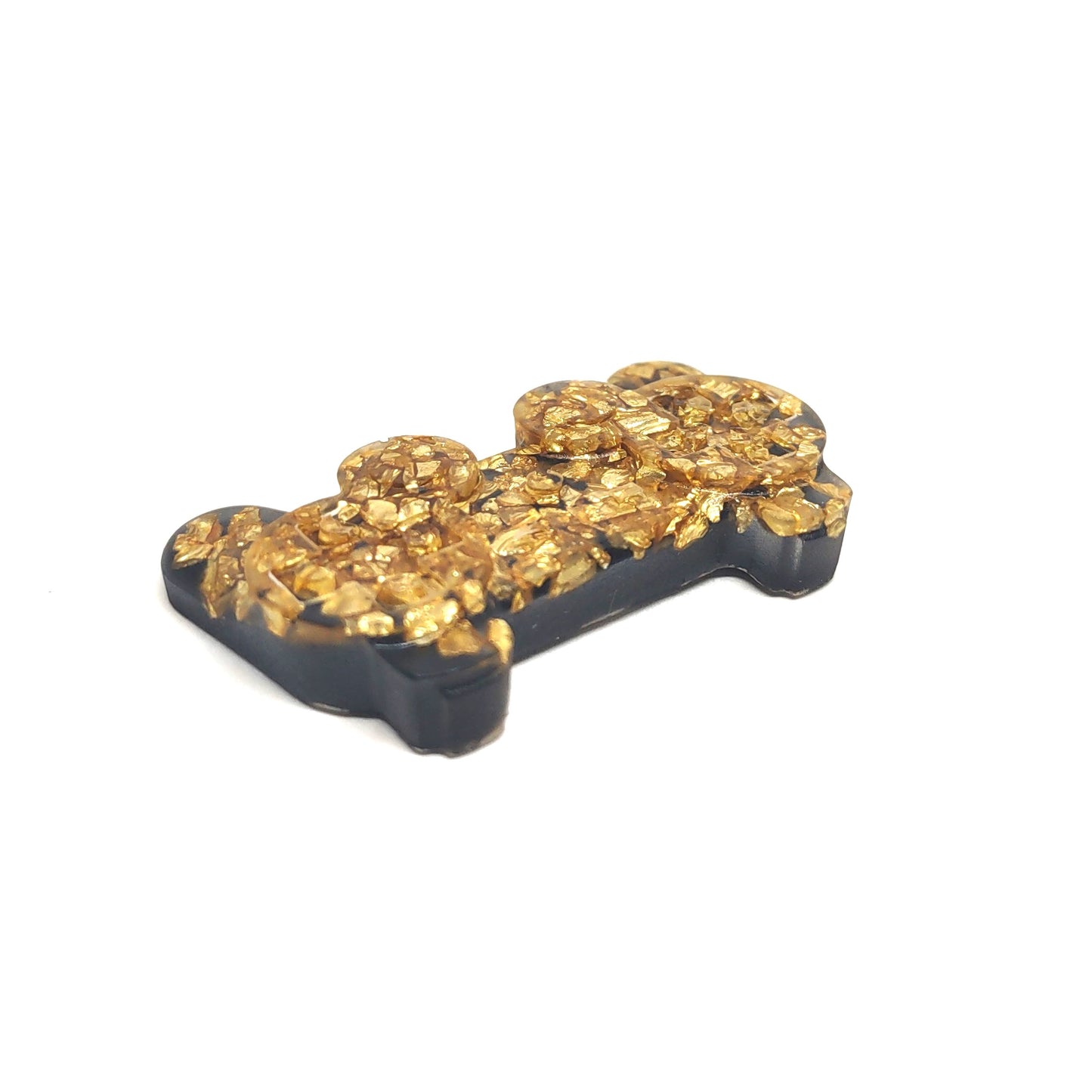 Game Controller Magnet Golden Rocks Encased in Resin