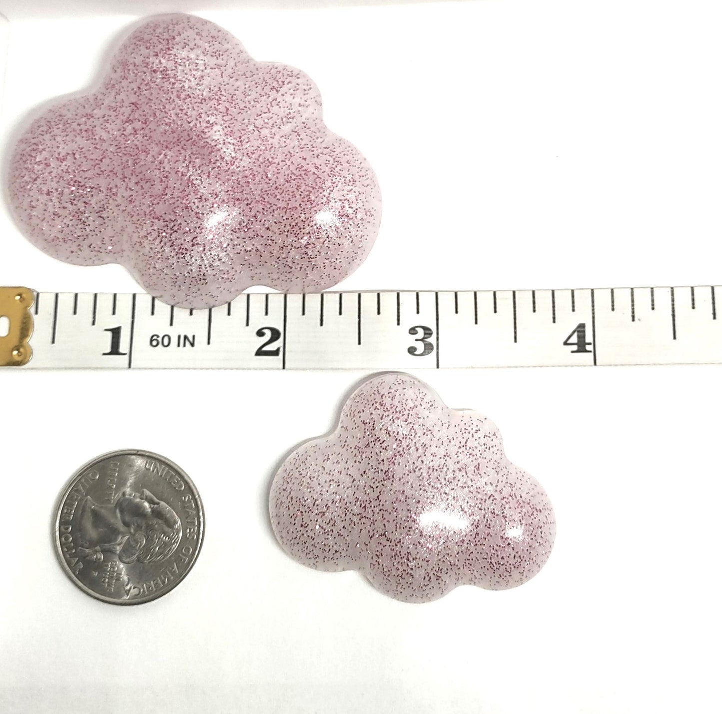 Pink Glitter Cloud Resin Magnet Set