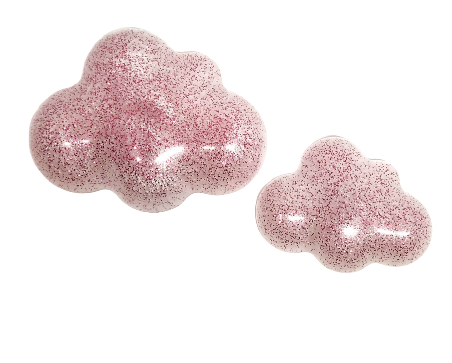 Pink Glitter Cloud Resin Magnet Set