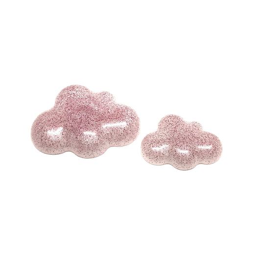 Pink Glitter Cloud Resin Magnet Set