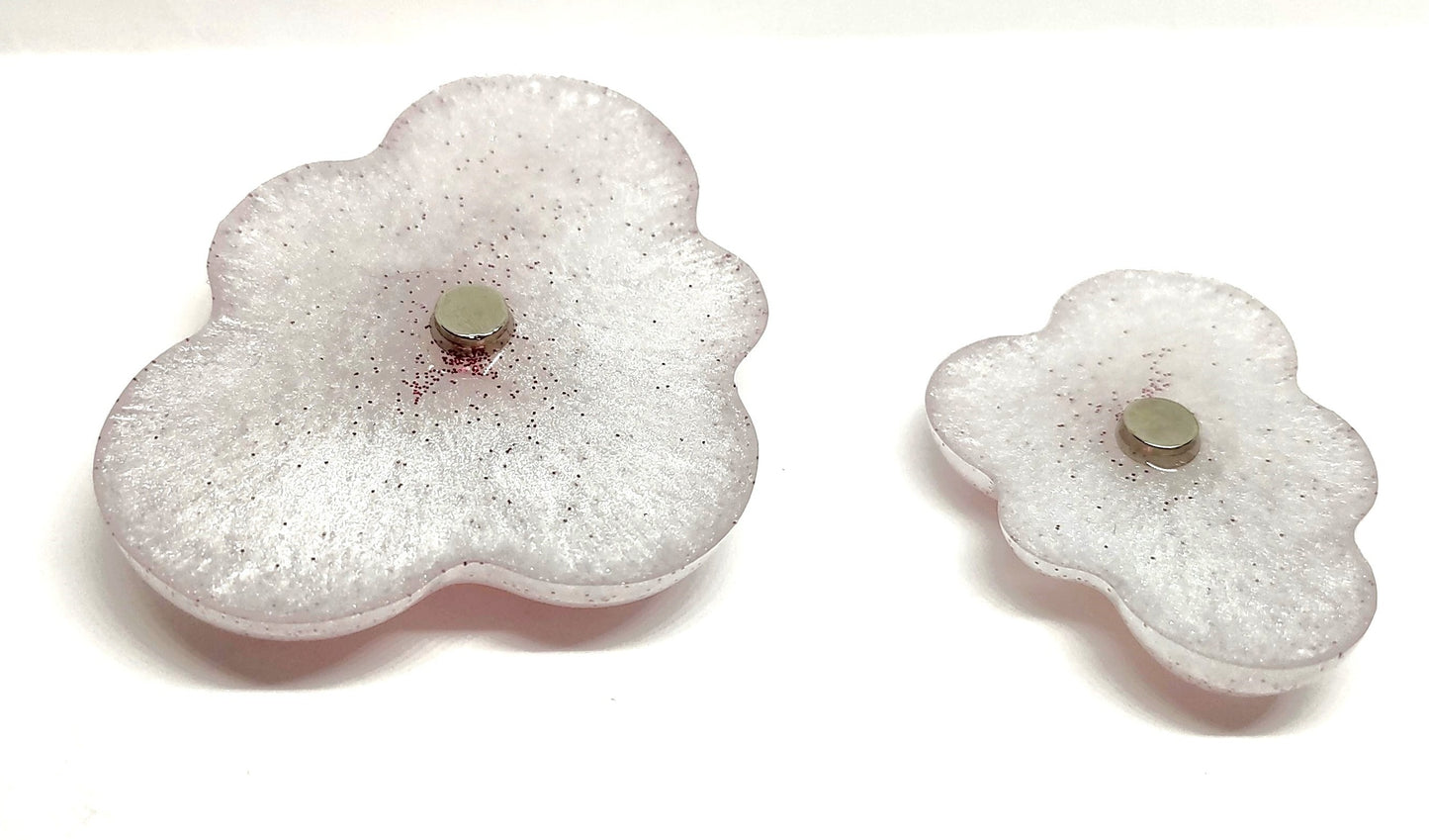 Pink Glitter Cloud Resin Magnet Set