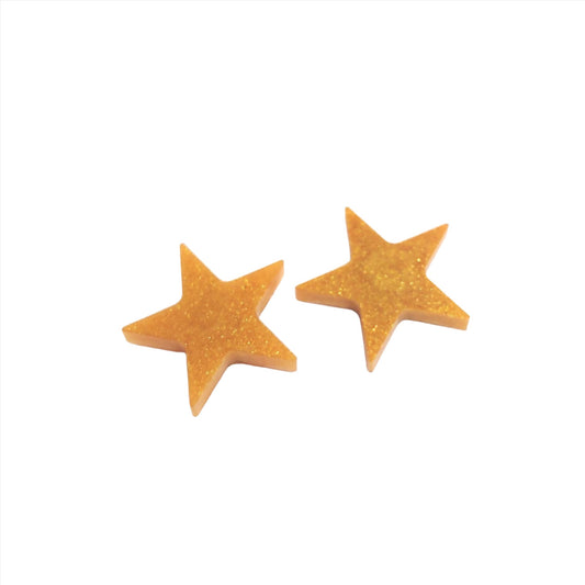 Star Magnet Set Deep Gold Glitter Resin Magnets