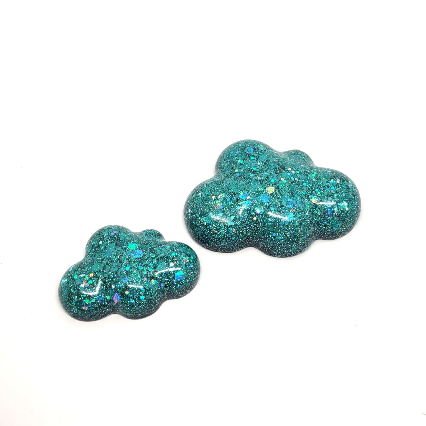 Holographic Blue Cloud Resin Magnet Set of 2