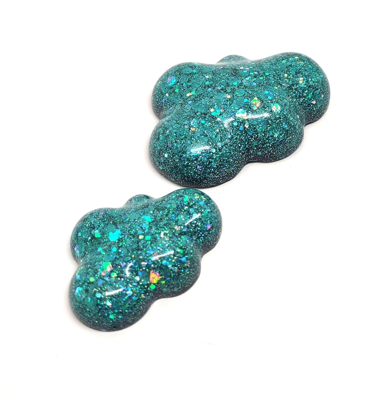 Holographic Blue Cloud Resin Magnet Set of 2