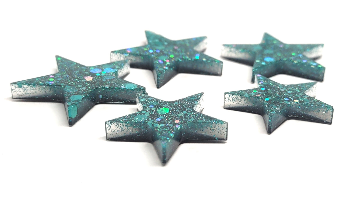 Star Magnet Set Blue Holographic Resin Magnets