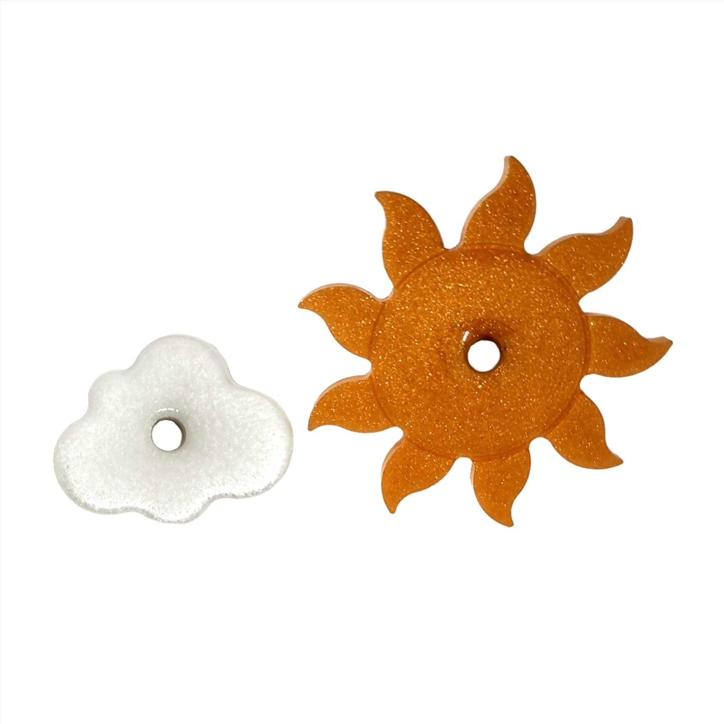 Cloud & Sun Magnet Set Shimmering Resin