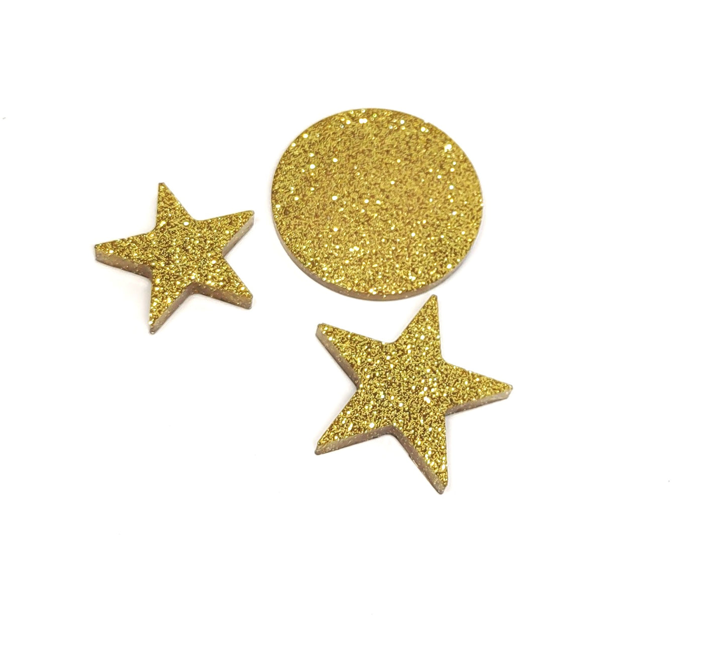 Moon & Star Magnet Set Resin Golden Glitter