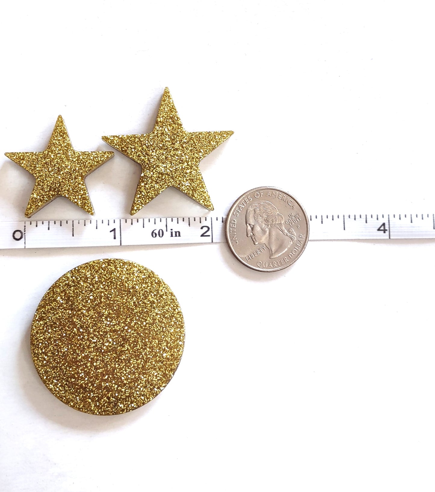 Moon & Star Magnet Set Resin Golden Glitter