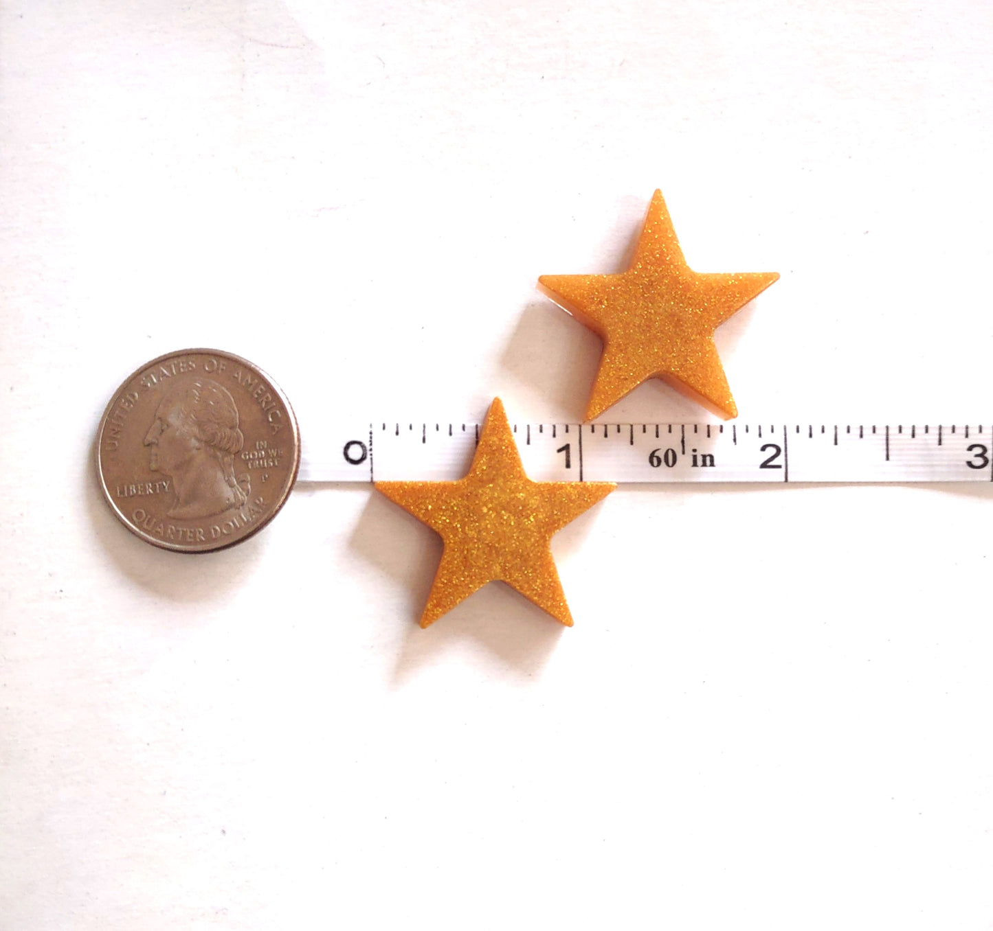 Star Magnet Set Deep Gold Glitter Resin Magnets