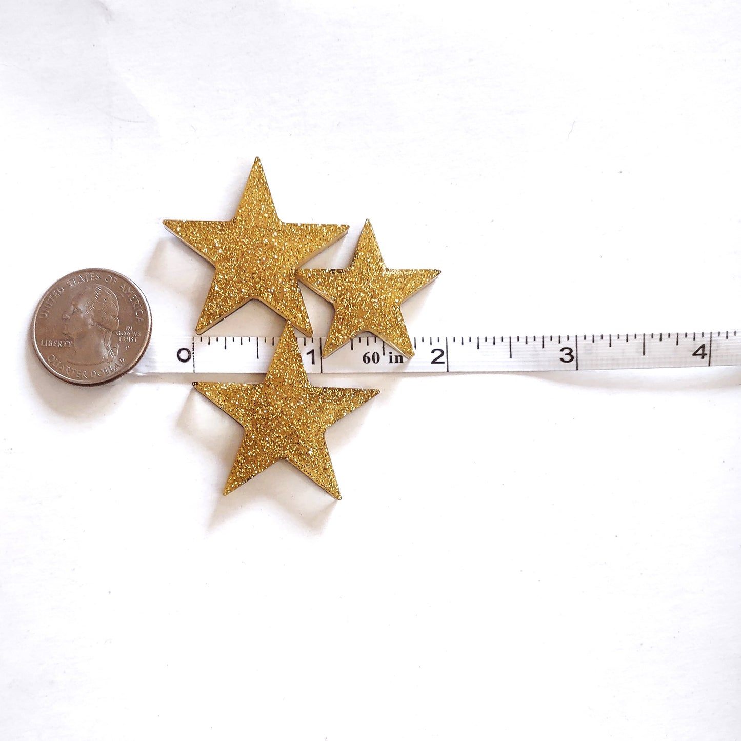 Star Magnet Set Gold Glitter Resin Magnets