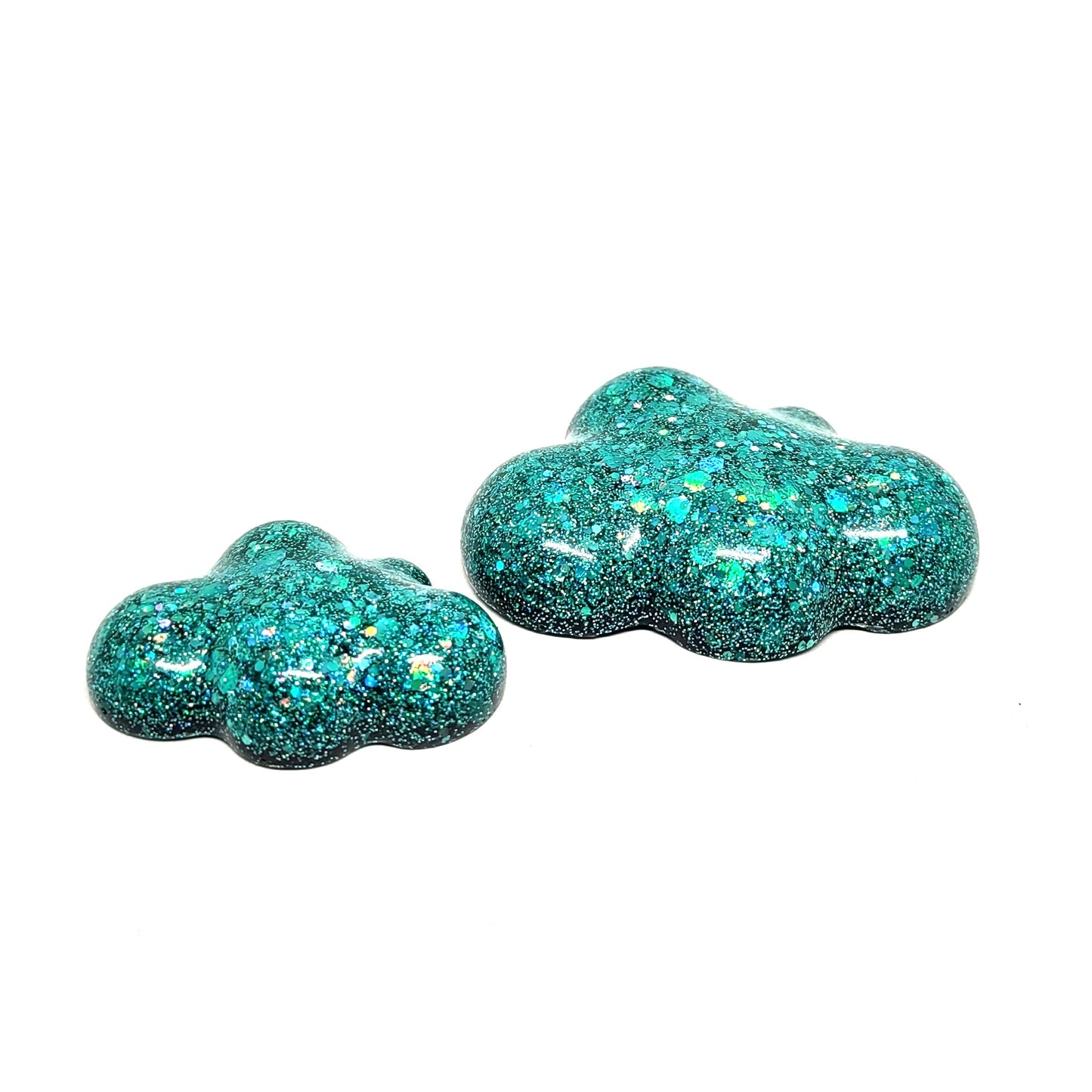 Holographic Blue Cloud Resin Magnet Set of 2