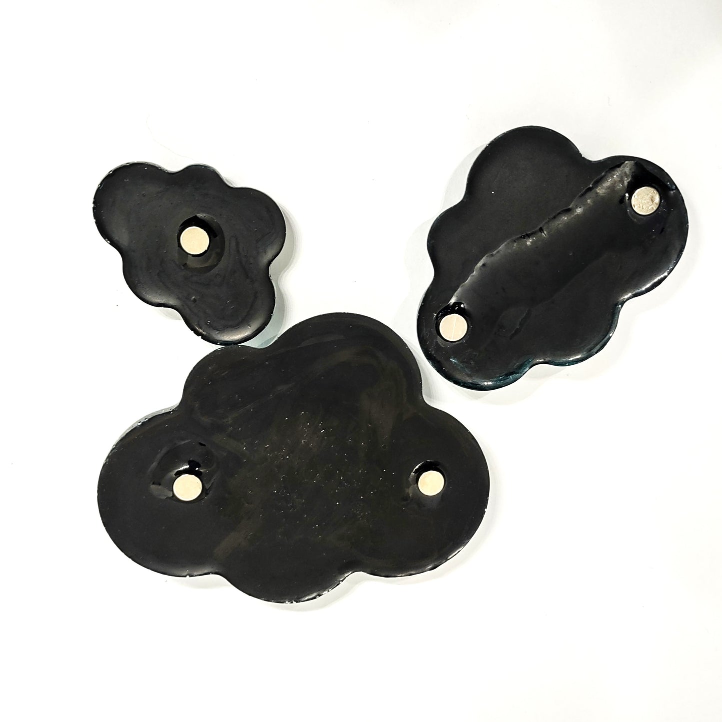 Cloud Magnet Set Blue Holographic Resin Large Medium & Small