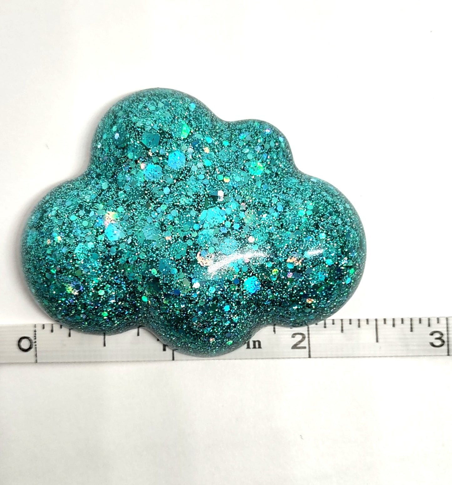 Holographic Blue Cloud Resin Magnet Set of 2